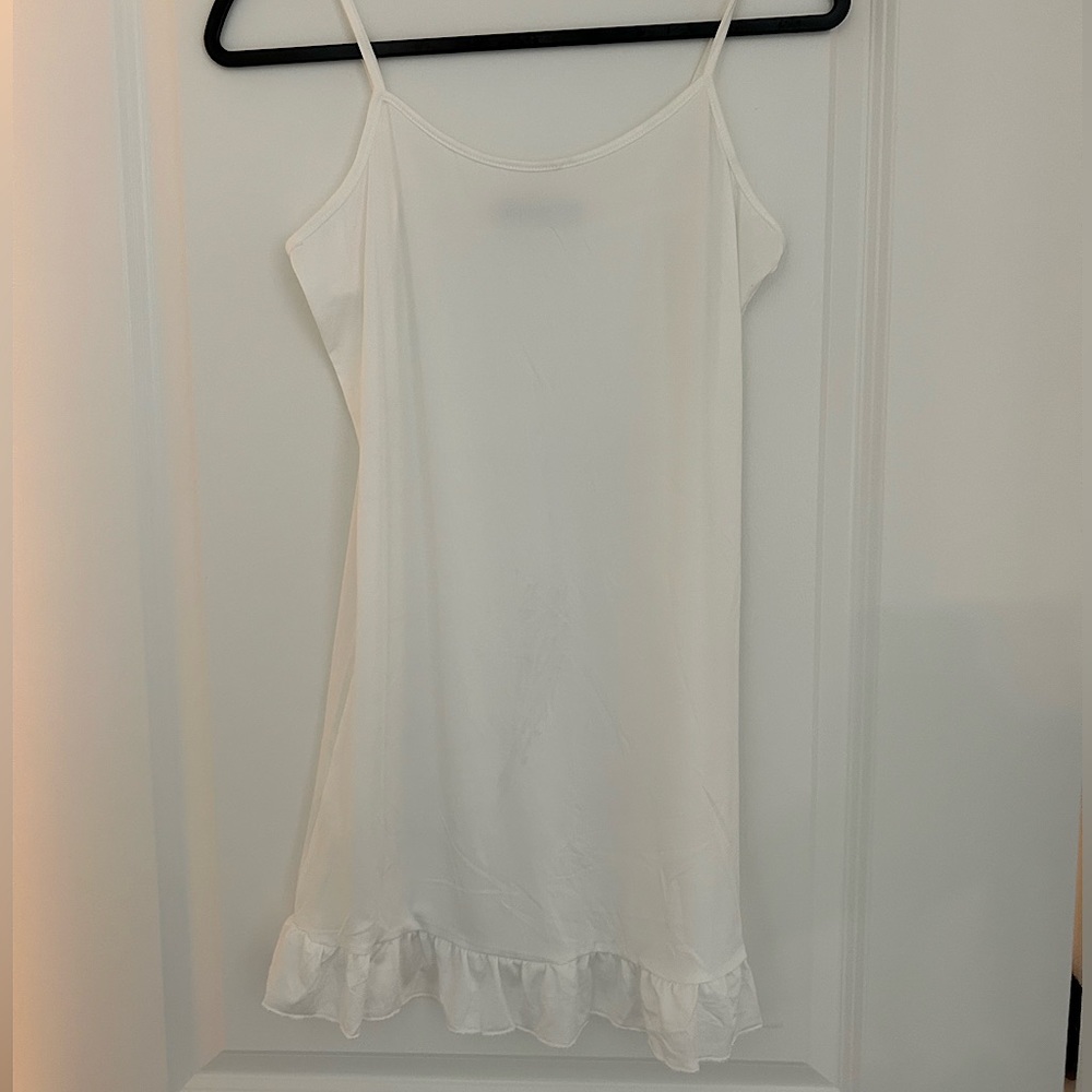Misslook white slip dress with ruffled bottom size medium